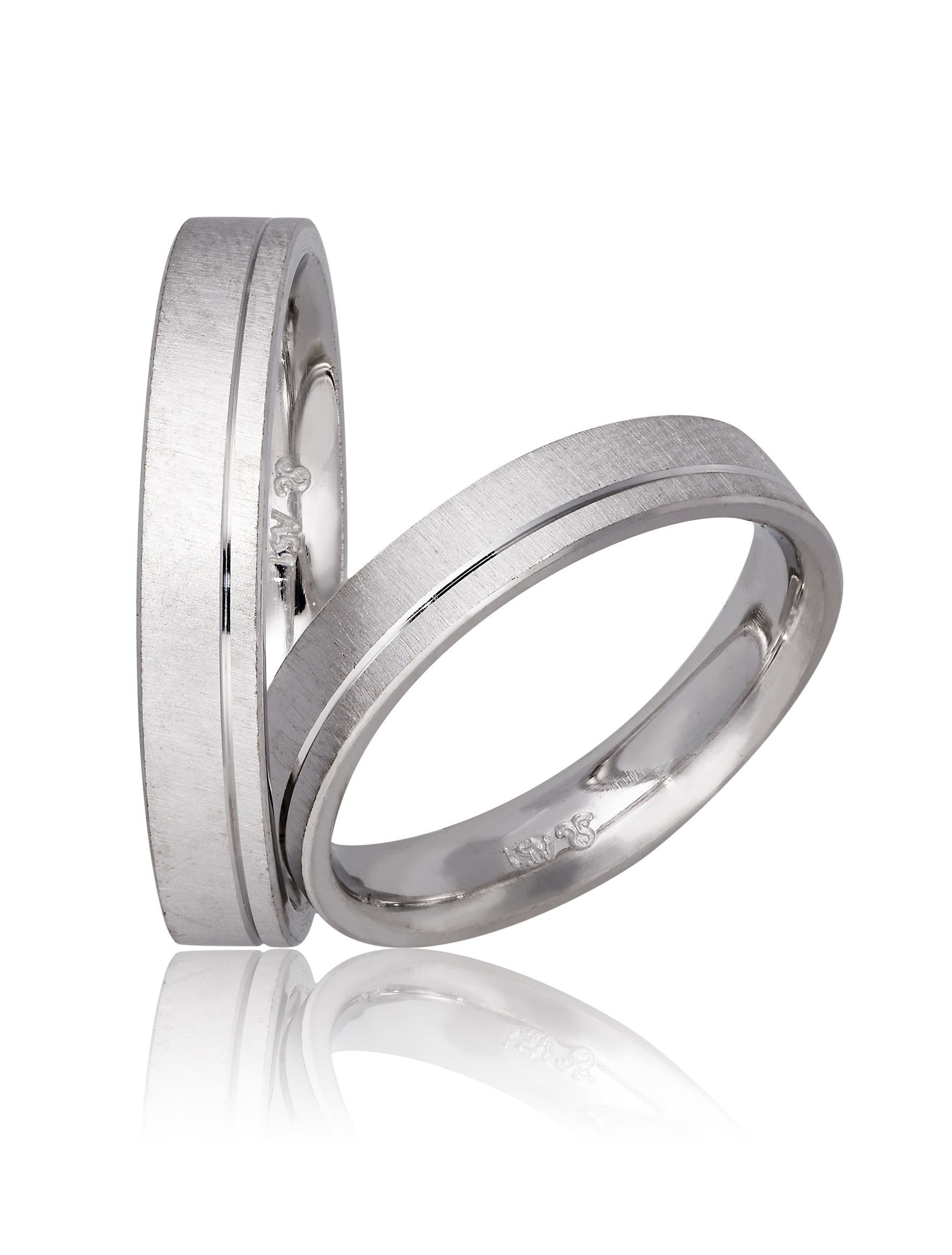 White gold wedding rings 4mm (code 708)